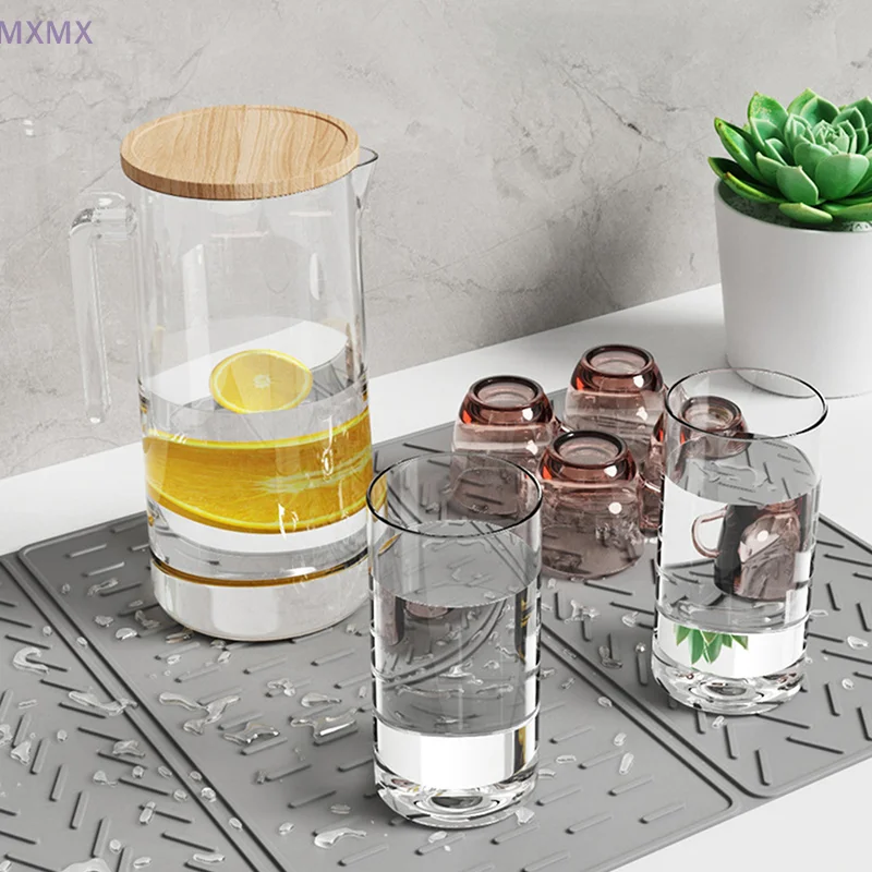 New Large Thick Anti Slip And Heat-insulating Silicone Drain Pad, Kitchen Countertop Sink, Foldable Drain Pad