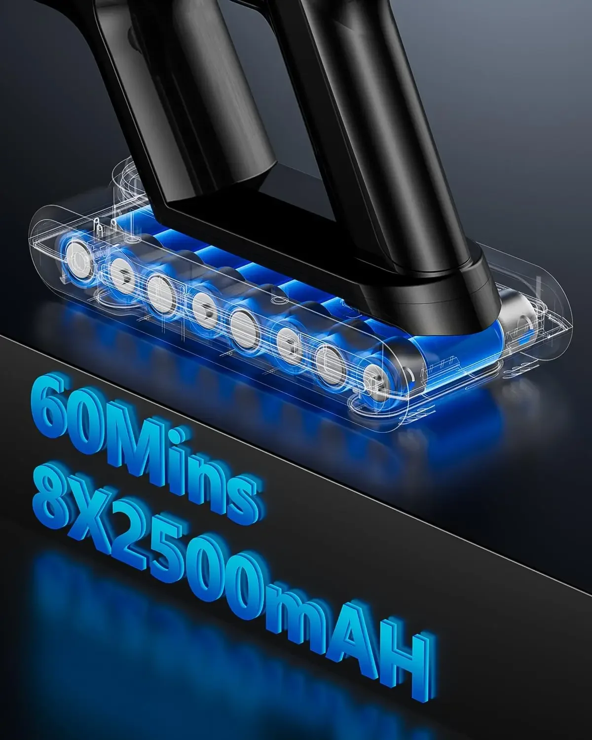 Aspirapolvere, aspirapolvere da 45Kpa 550W 60 minuti per la casa, aspirapolvere con touch screen a LED, aspirapolvere wireless anti-groviglio, Rec