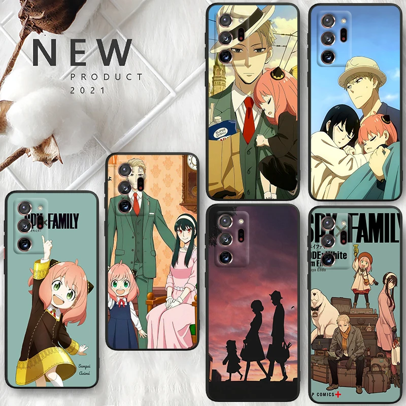 Anime SPY×FAMILY Cute For Samsung A55 A35 A25 A15 A14 A73 A53 A13 A05S A03S A02S A71 A52 A32 Black Soft Phone Case