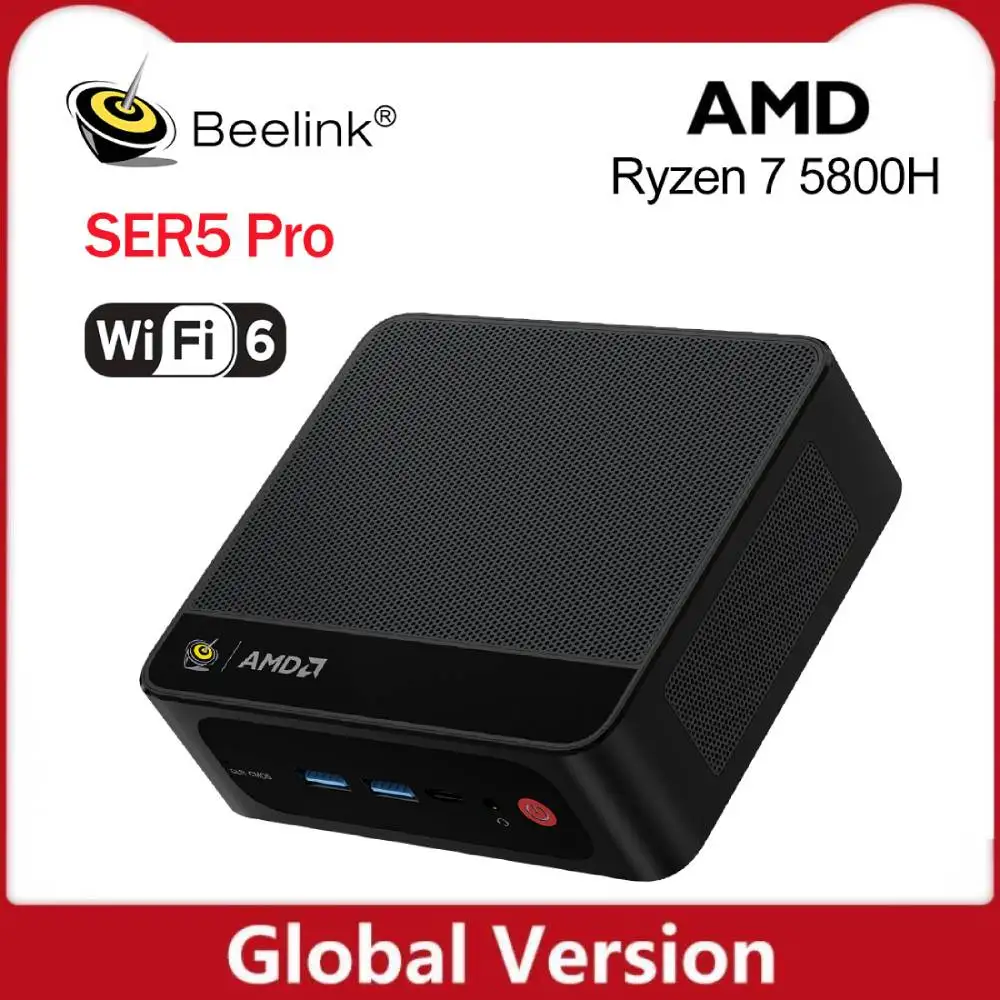 Новый мини-ПК Beelink SER5 Pro AMD Ryzen 7 5800H DDR4 16 ГБ 32 ГБ 500 ГБ 1 ТБ NVME SSD WiFi 6 BT5.2 Настольный игровой компьютер с двойным вентилятором