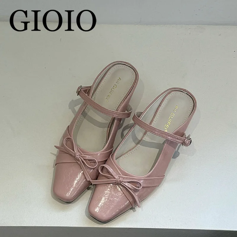 

《GIOIO》Summer Bowknot Women Mules Fashion Wedges Sandals Slides Non-Slip Female Comfort Footwear Ladies Wedge Sandals Shoes