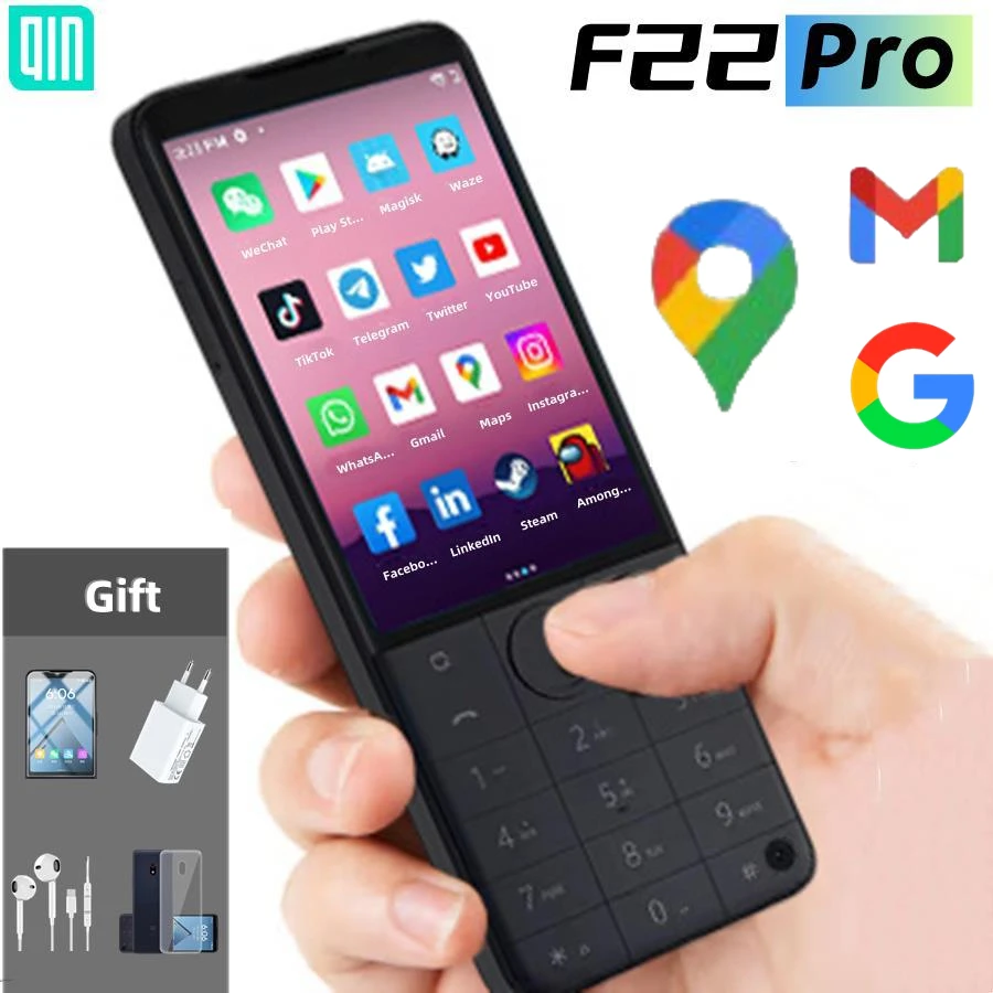 F22 Pro DuoqinPhone com tela sensível ao toque, Android 12 Smartphone, Suporte Talkback Telefone, Assistente de voz, 4G, Frete Grátis