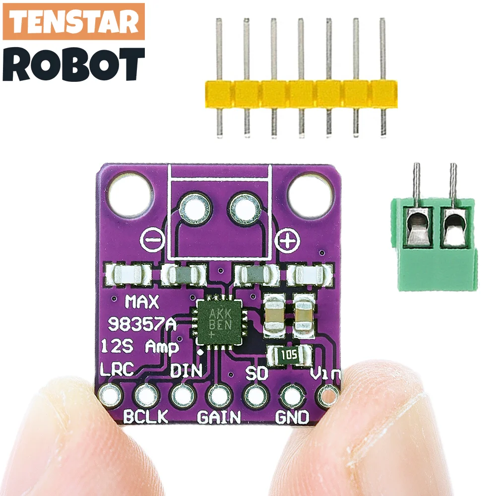 Tenstar 3 peças max98357 i2s 3w classe d amplificador interface de fuga módulo decodificador dac áudio sem filtro para raspberry pi esp32