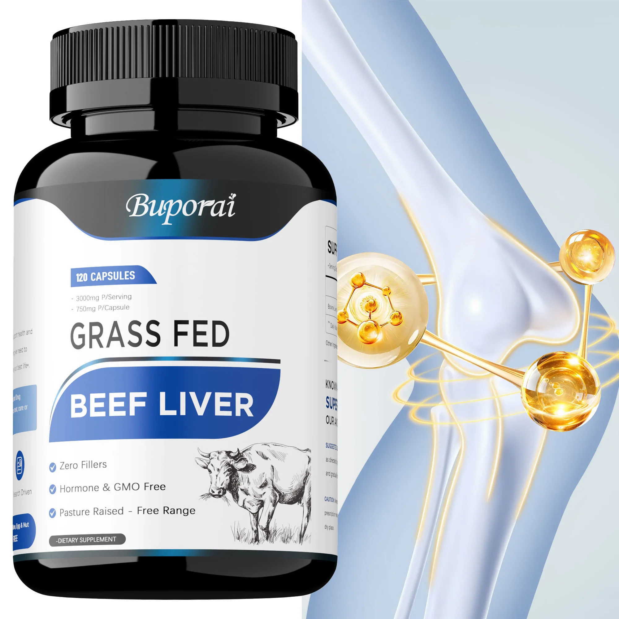 

Grass Fed Beef Liver Capsules - Promotes Red Blood Cell Production, Improves Skin, Digestion Health, Increases Energy Levels