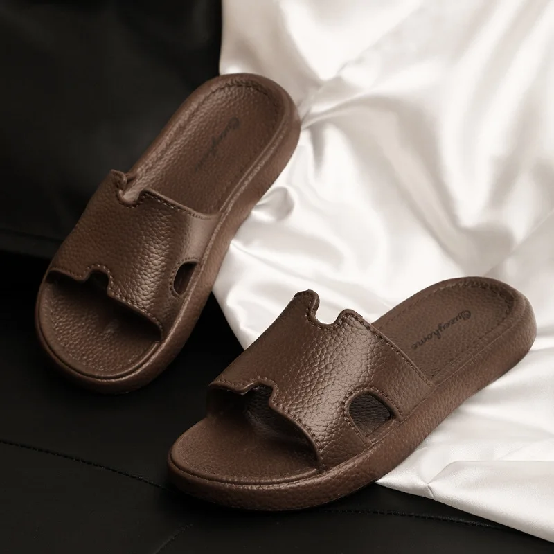 2025 Fashion Women's Leather Pattern EVA Sandals Non-Slip Soft Sole Slippers Outdoor Indoor Mules Comfortable Slide Shoes