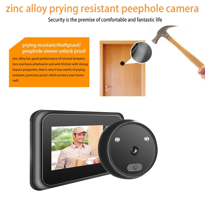 2.4 Inch Screen Digital Peephole Viewer Doorbell IR Night Vision Electronic Door Eye Camera Doorbell Indoor Monitor R11