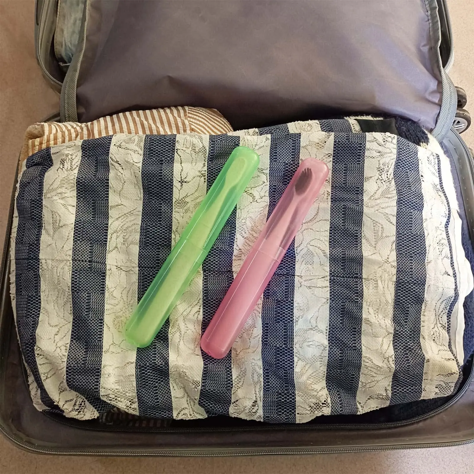 Tragbare Reise-Zahnbürstenbox, atmungsaktive Zahnbürsten-Aufbewahrungsbox, mattierte staubdichte Zahnbürsten-Schutzbox, Zahnbürstenabdeckung – Detail 5