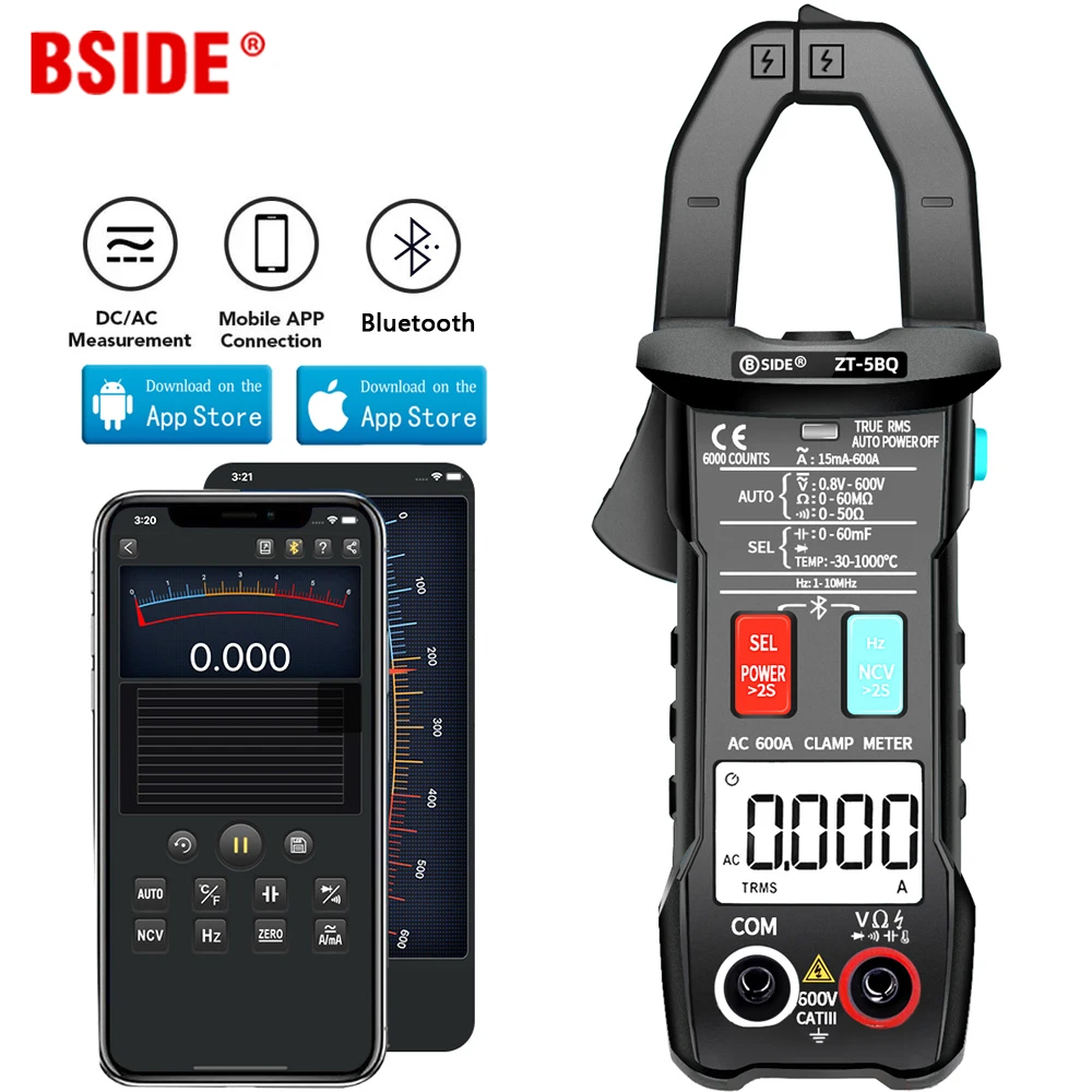 Pinza amperometrica digitale tecnologia Wireless multimetro intelligente True RMS voltmetro amperometro Auto Rang condensatore NCV Tester