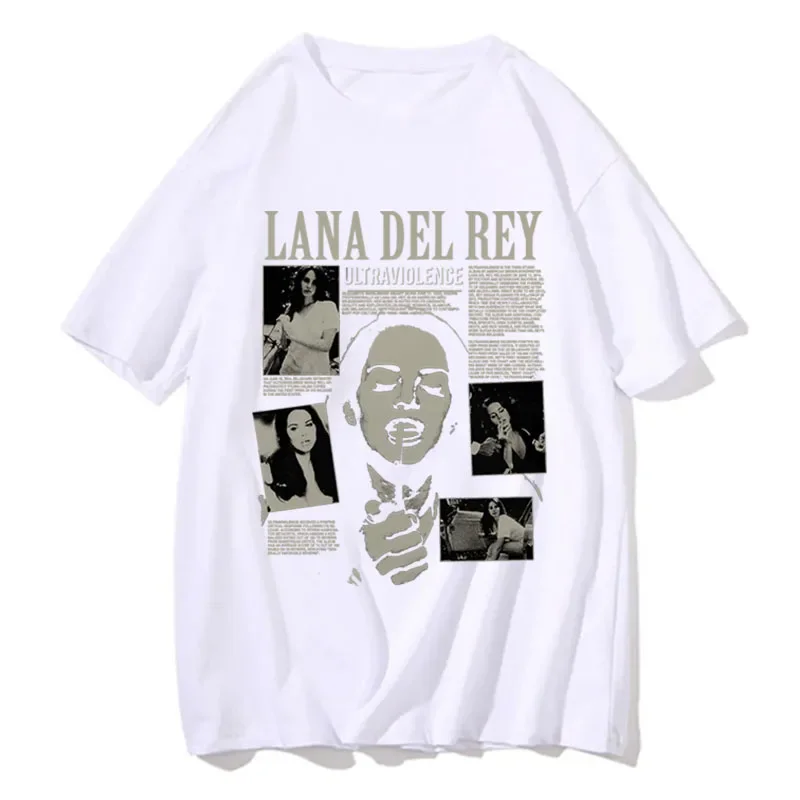 Singer Lana Del Rey Print T Shirt Men Women Fashion Hip Hop Streetwear Harajuku Short Sleeve Plus Size T Shirt Unisex Top