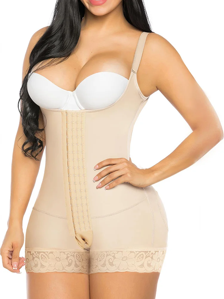 High Compression Colombian Shapewear Tummy Control Fajas Sexy Thickened Sleeveless Nylon Briefs for Women's Body Shaping