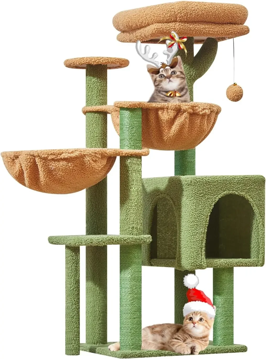 

Cat Tree, 39.4-Inch Cat Tower for Indoor Cats,Suitable for Kittens,Plush Cat Condo with 5 Scratching Posts, Plush Perch,