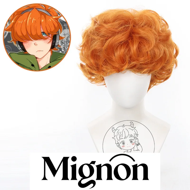 

Panty & Stocking with Garterbelt Brief Cosplay Wig Orange Short Curly Hair Easy Styling Halloween