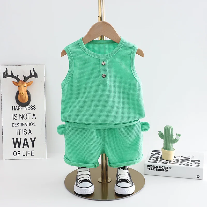 New Summer Baby Girls Clothes Children Boys Casual Vest Shorts 2Pcs/Sets Infant Outfits Toddler Sports Costume Kids Tracksuits