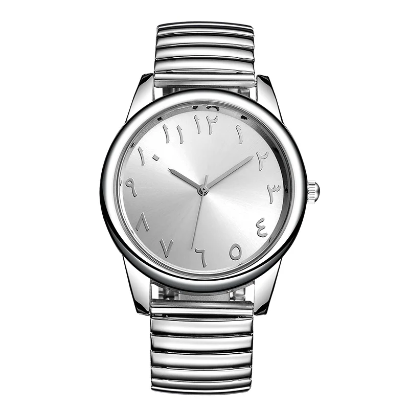 Print Your Name Custom Logo Photo Elastic Stainless Steel Strap Wrist Gift Watches Women Men Quartz Watch