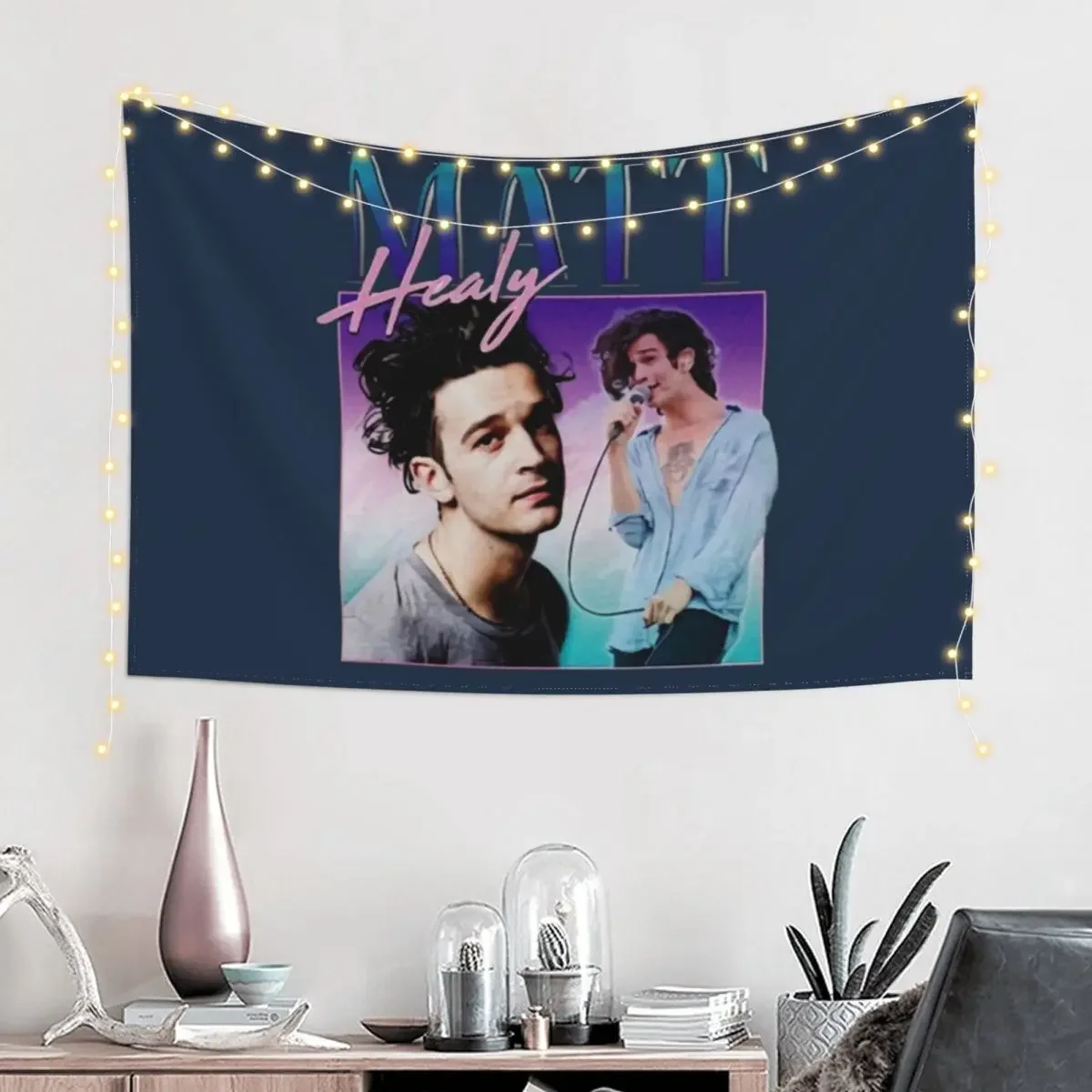 Matt Healy Homage Funny Matty 1975 Retro 90's 80's Party Tapestry Room Decor Cute Wall Coverings Tapestry