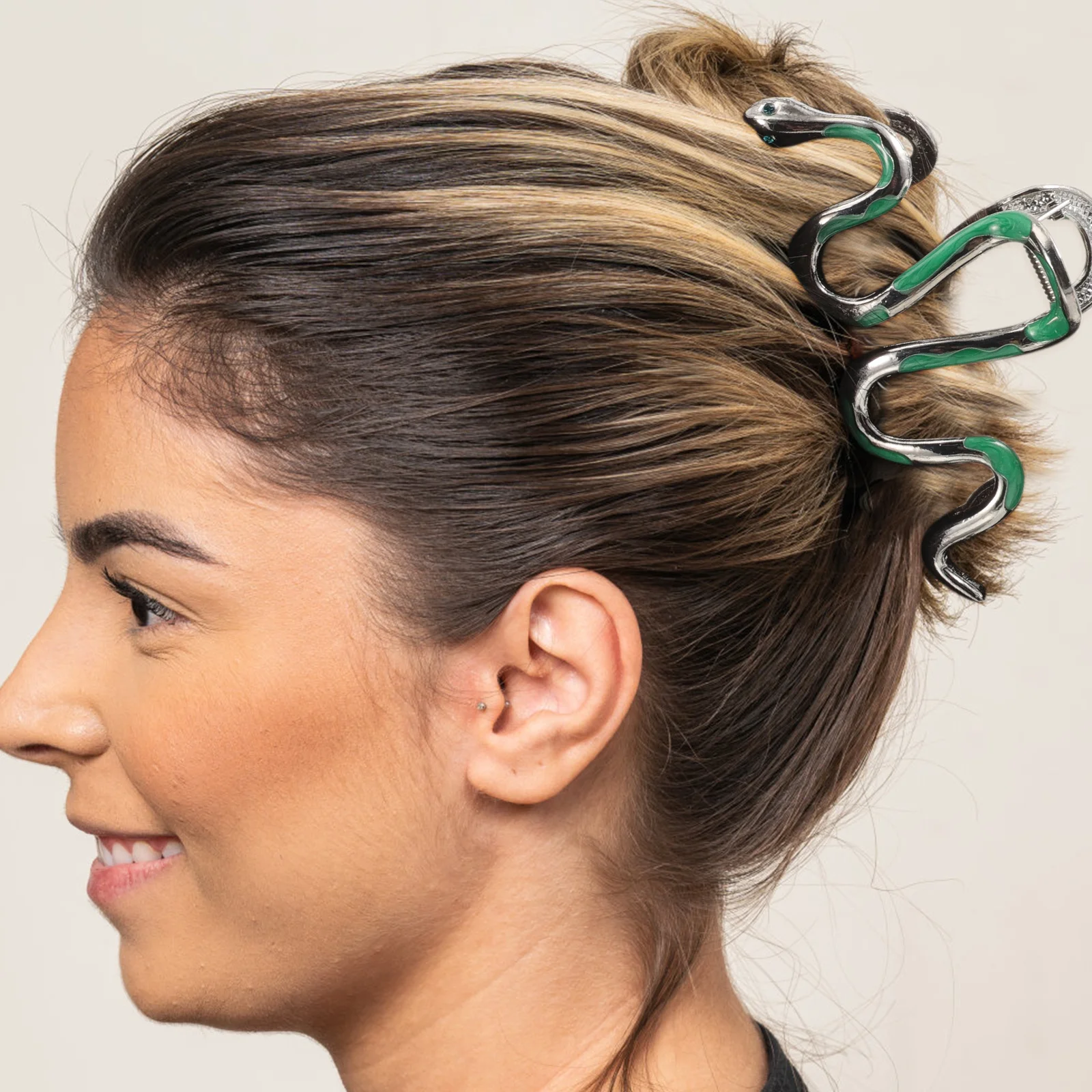 

Snake Hairpin Metal Claw Clip Barrette for Women Girls Elegant Hair Accessories Wedding Prom Party Gift