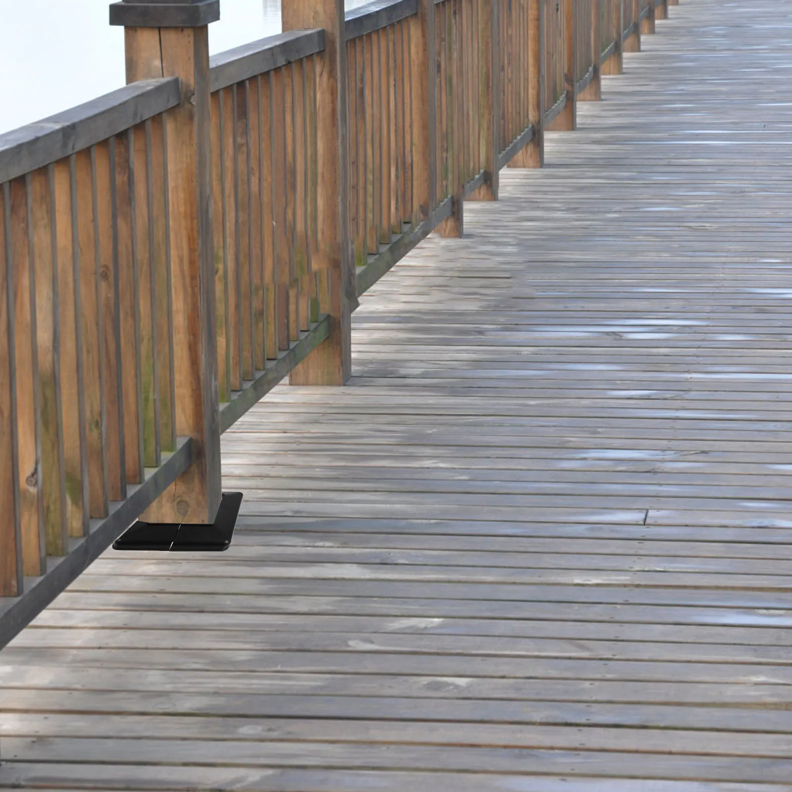 

4Pcs Plastic Post Skirts Durable PVC Deck Post Base Covers for Stairs Balconies Railing Column Wraps Decorative Trim