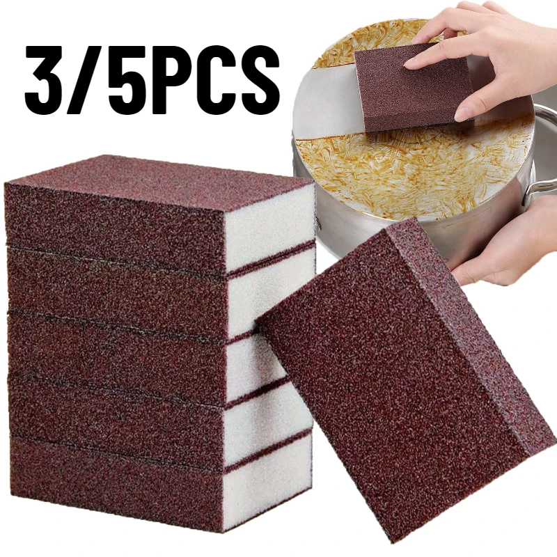 Lot de 3/5 éponges magiques givrées marron pour éliminer les taches tenaces, nettoyer les casseroles, outils de nettoyage ménager pour cuisine et salle de bain