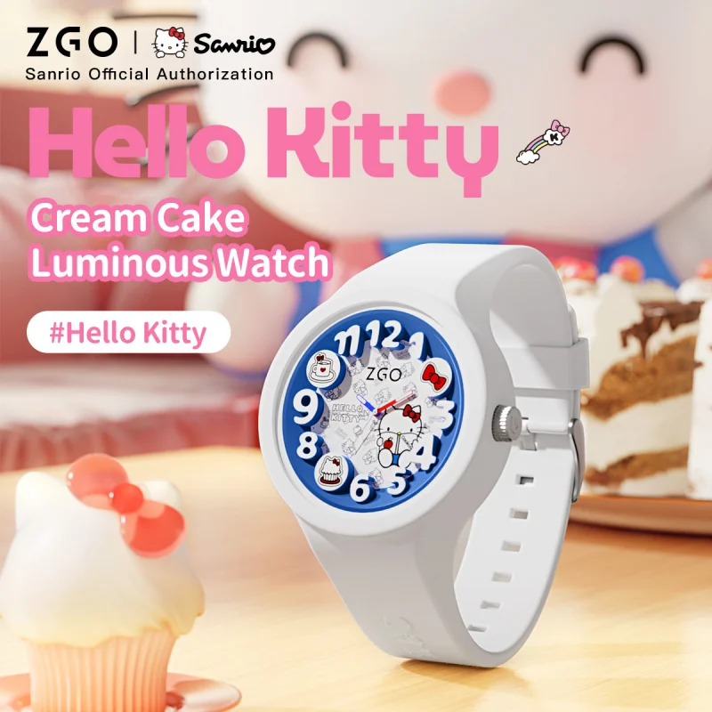 ZGO x HelloKitty Sanrio Quartz Watch Men Women Students Children Cute Cartoon Watch 897