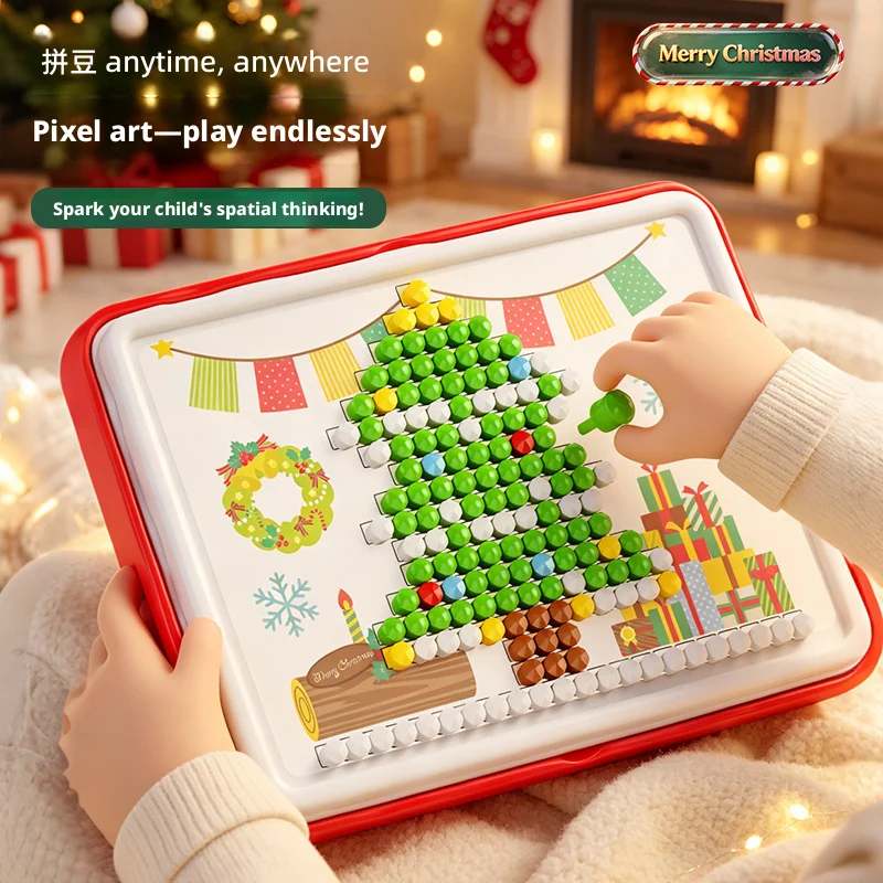 New 3D Mushroom Puzzle Toy With Storage Box, Christmas Pattern Family Interaction Creative Early Education Set Christmas Gift