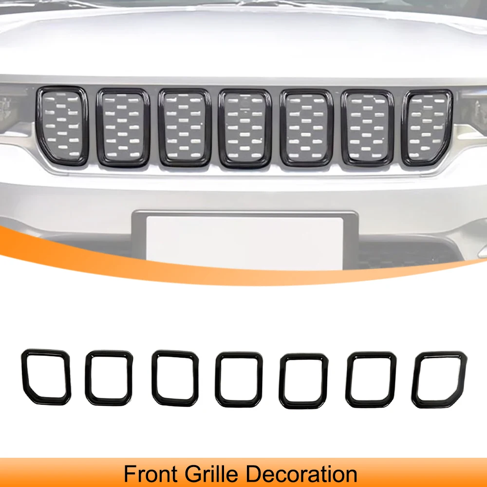 Car Front Grille Decoration Ring Racing Grills Frame Cover Trim for Jeep Compass 2021 2022 2023 2024 2025 Exterior Accessories