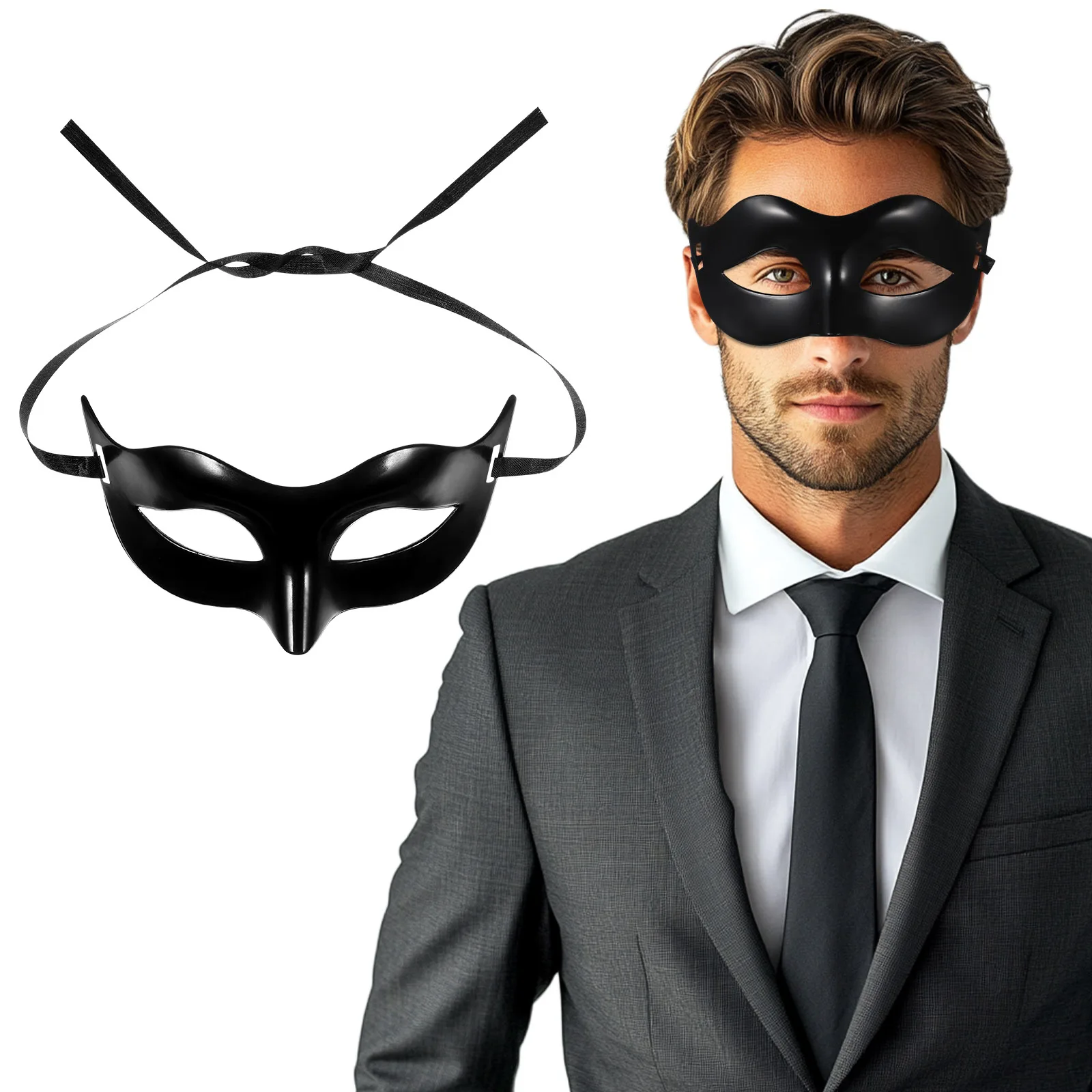 

Black Masquerade Eye Mask Half Face Masks Unique Party Ribbon Soft Fabric Comfortable Elegant Design Halloween Costumes Prom