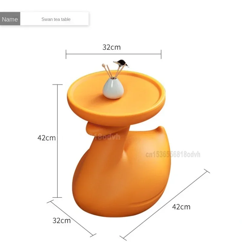 Designerski stolik boczny w kształcie kaczki, kreatywny plastikowy stolik kawowy do salonu, nordycki współczesny minimalistyczny stolik do herbaty