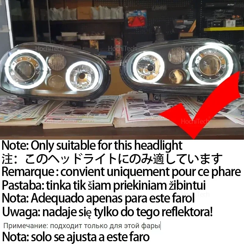 For Volkswagen VW Golf MK4 R32 GTi VR6 CABRIO A4 1998-2004 High Quality 16-Color RGB Cotton LED Angel Eye Rings Daytime Light view 2