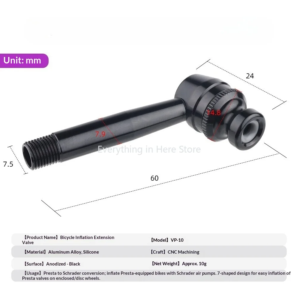 

Carbon Fiber Tubular Wheel Disc Wheel Inflation Valve Presta to Schrader Adapter Extension Valve for Fixed-Gear Bike Disc Wheel