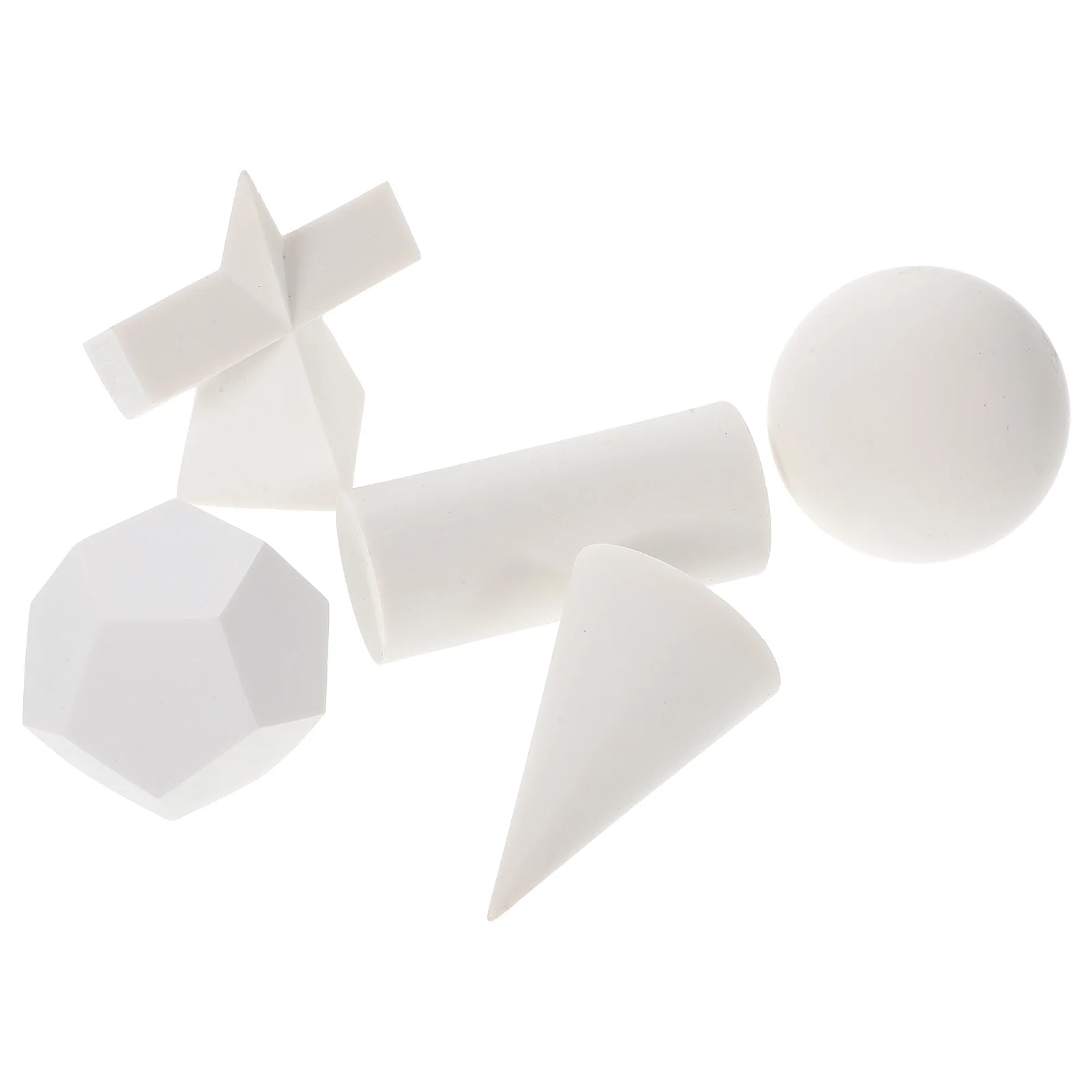 5pcs Resin Geometric s Sketch Practice Drawing Supplies 3D Geometry Props Simple Geometry Simulation Gypsum Statue For