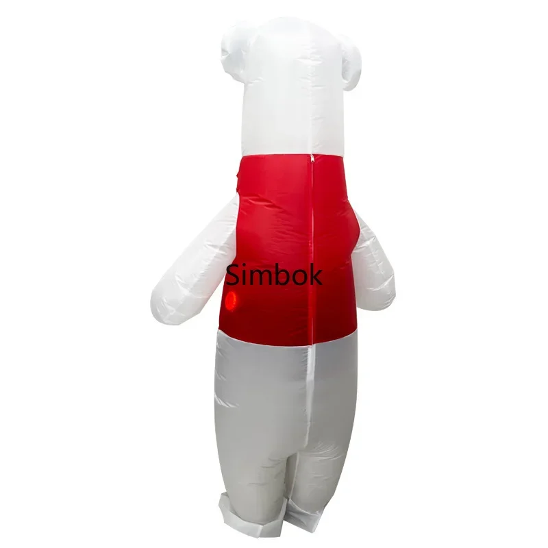 Polar Bear Inflatable Costume for Halloween and Christmas, Lovely Doll, Big White Bear Costume