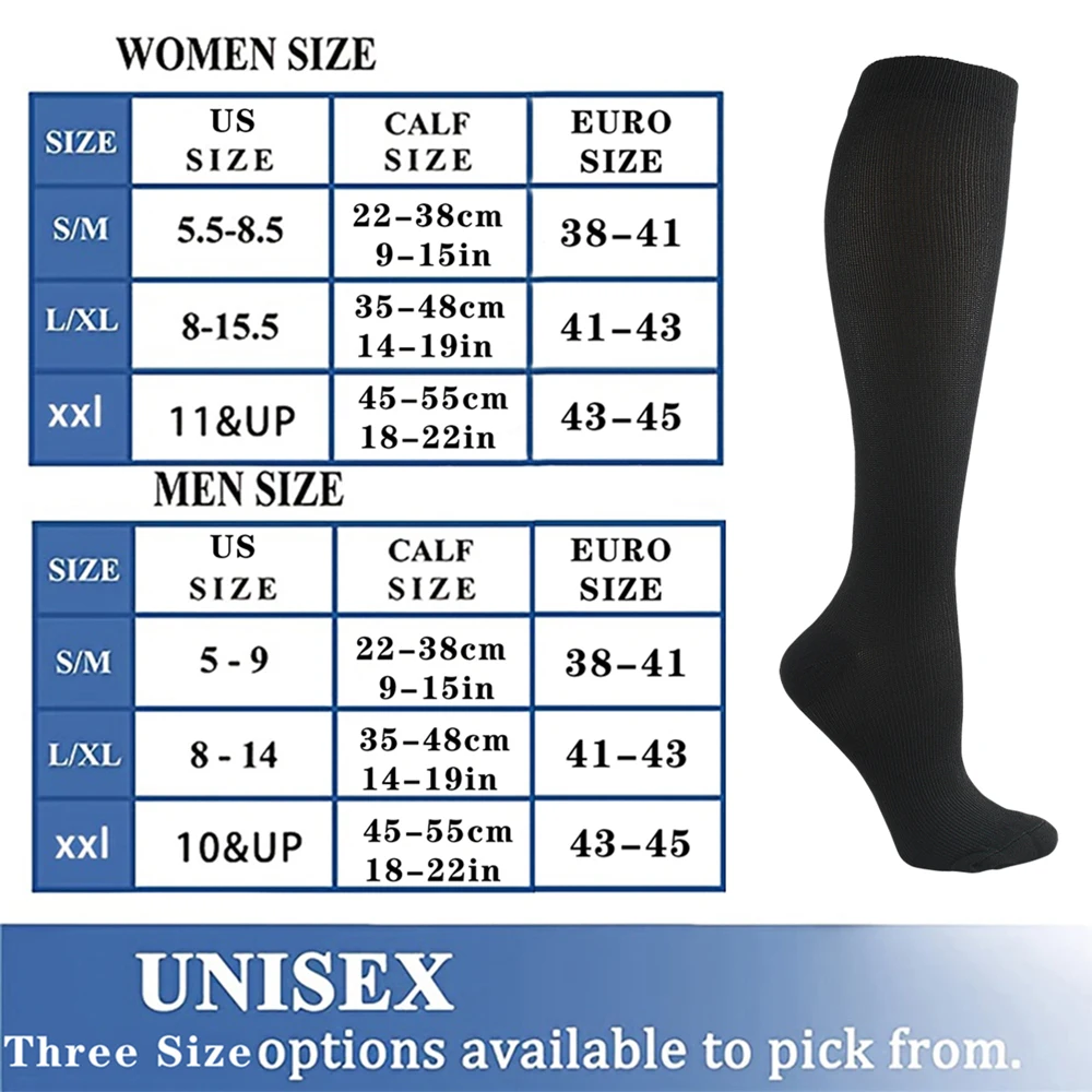 Varicose Veins Compression Socks Fit For Golf Rugby Running Hiking Sports For Anti Fatigue Driving Travel Flight Women Men Socks