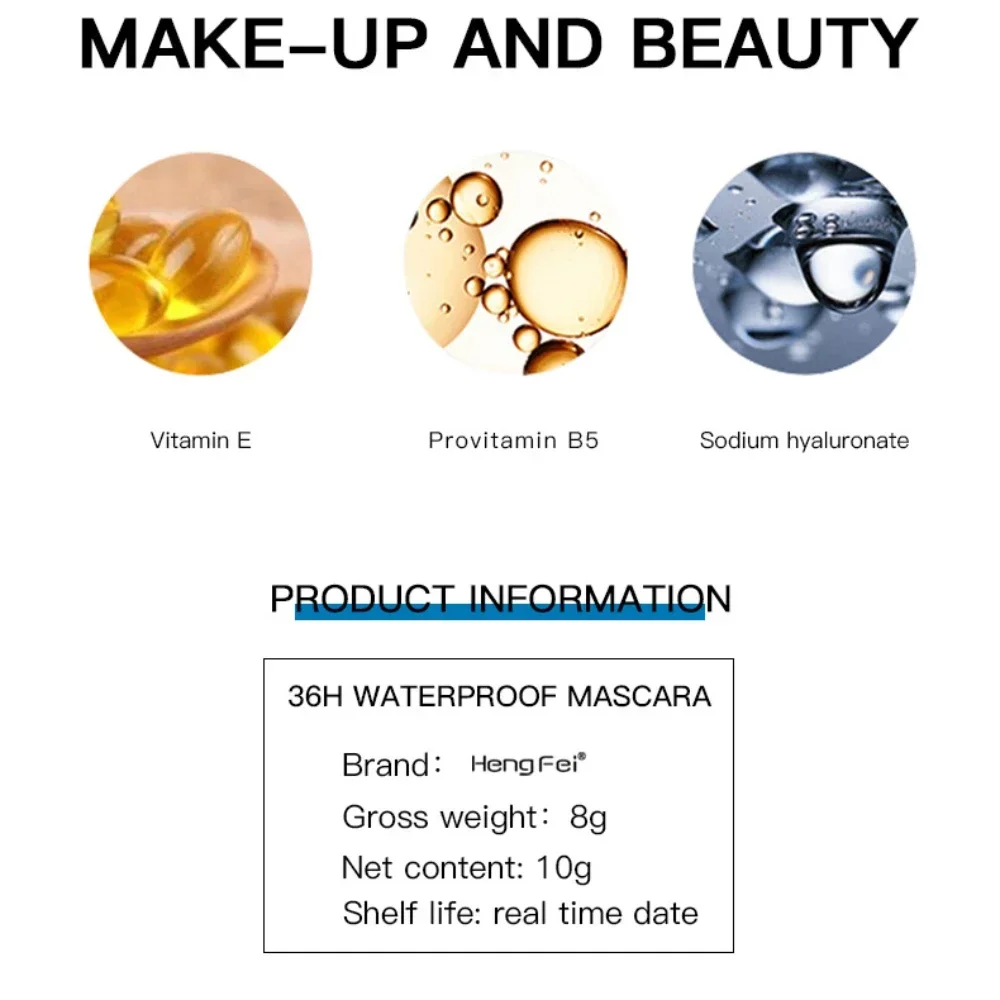 Spedizione gratuita 36H Mascara Impermeabile Sweatproof Non-Smudge 4D Mascara Allungamento Volumizzante e Curling Mascara Ciglia spesse