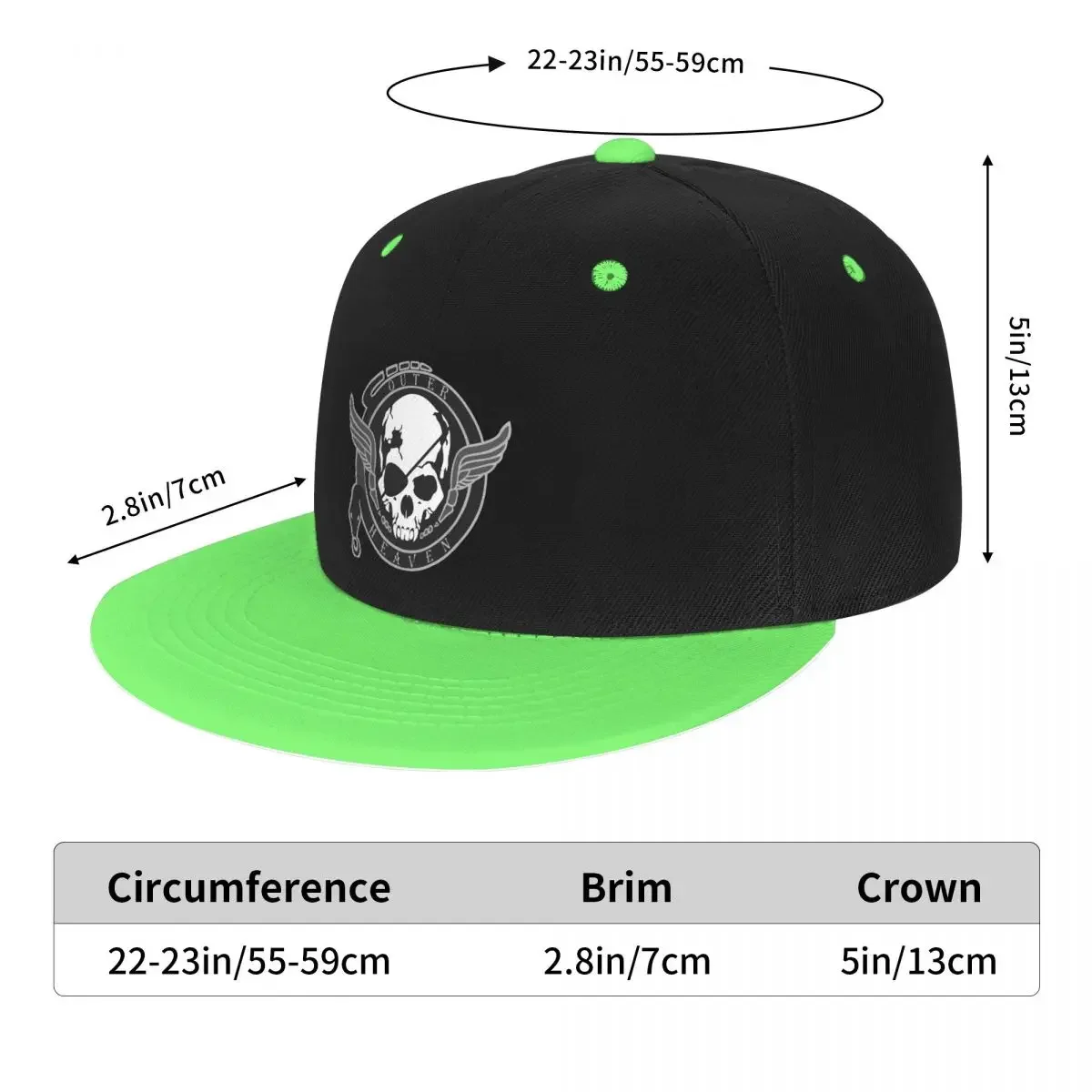 Fashion Outer Heaven Logo Hip Hop Baseball Cap Outdoor Metal Gear Solid Video Game Flat Skateboard Snapback Dad Hat