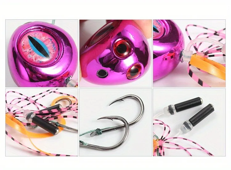 Kabura Slider Jig – Natürlicher Locken-Silikon-Streamer – Mehrere Gewichtsklassen 40g-200g – Verbesserte Aktion & Haltbarkeit für Salzwasser-Angeln – Detail 5