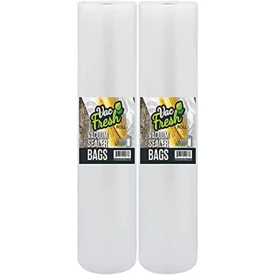 

Рулоны для вакуумной упаковки Vac Fresh 15x50, большие вакуумные пакеты, толщина 3,5 мил, ширина 15 дюймов, длина 50 футов, рулон вакуумных пакетов для упаковки.