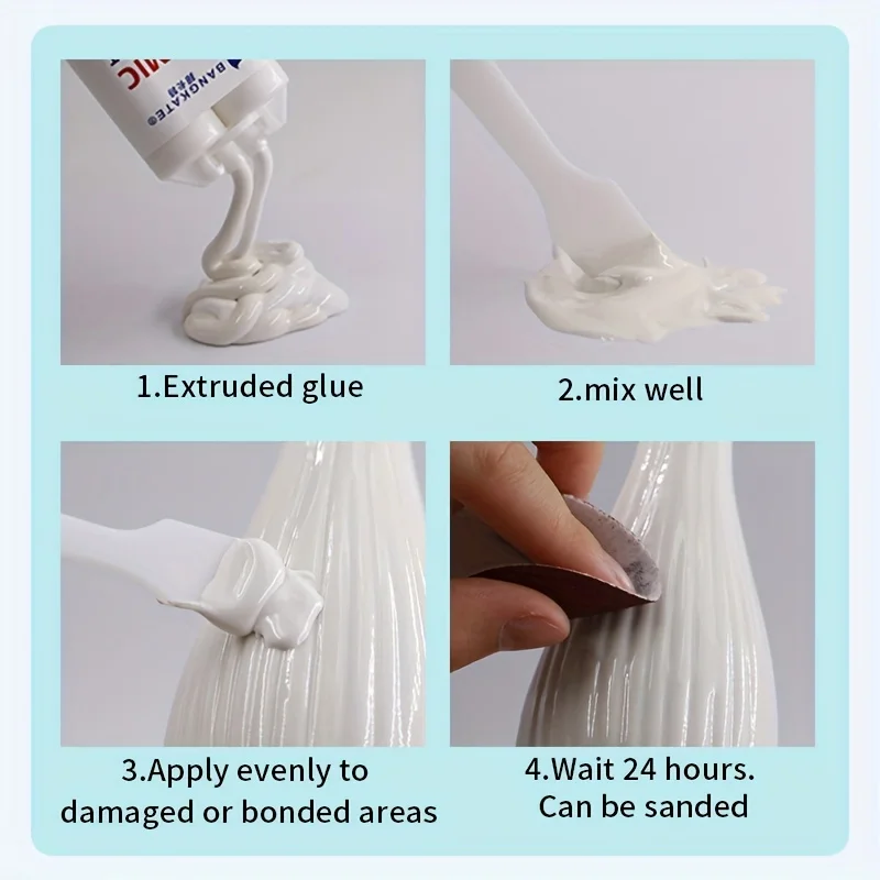 Tile and Ceramic Glaze Repair Paste for Filling Cracks, Sealing Repairing Porcelain Ceramic Enamel and Marble Surfaces