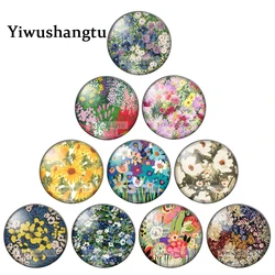 New Vintage little floral  Art flowers Paintings 12mm/18mm/20mm/25mm Round photo glass cabochon demo flat back Making findings