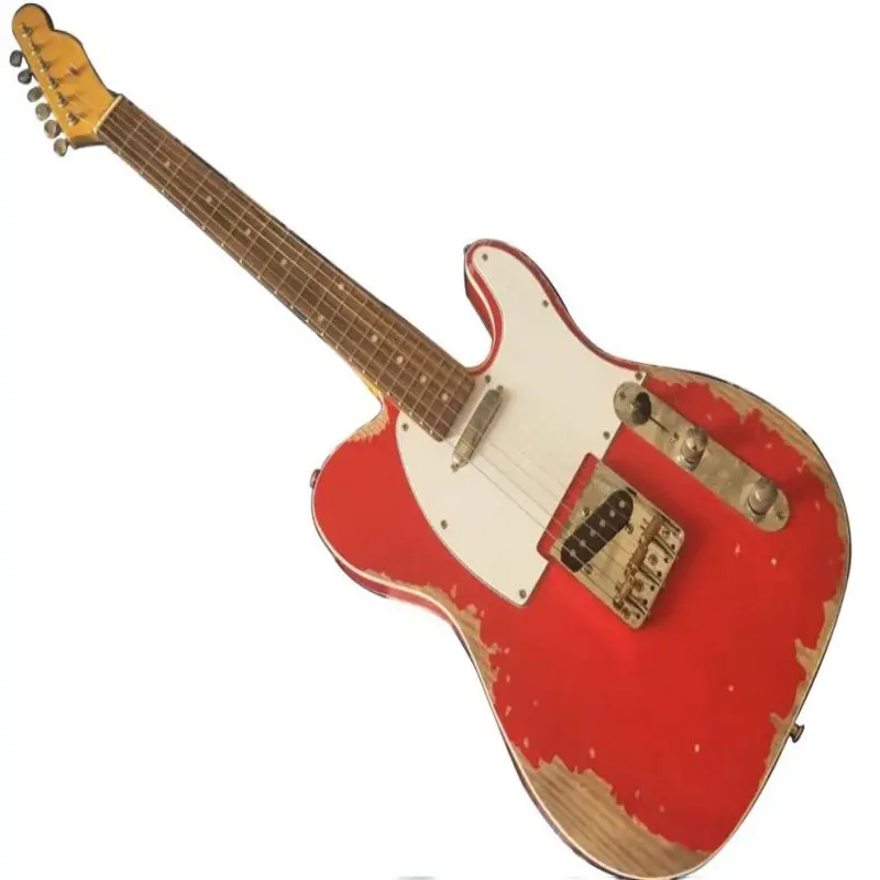 Biggest handcraft studio.aged red st strat stratocast er  guitar handmade guitar Ash body old hardware