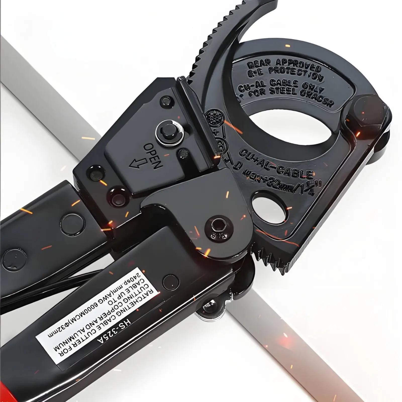 Picture 5: Ratcheting Cable Cutter Quick Release Heavy Duty Cable Shear Heavy-Duty Wire Cutter Non-Slip Grip Industrial Wire Cutting Tool
