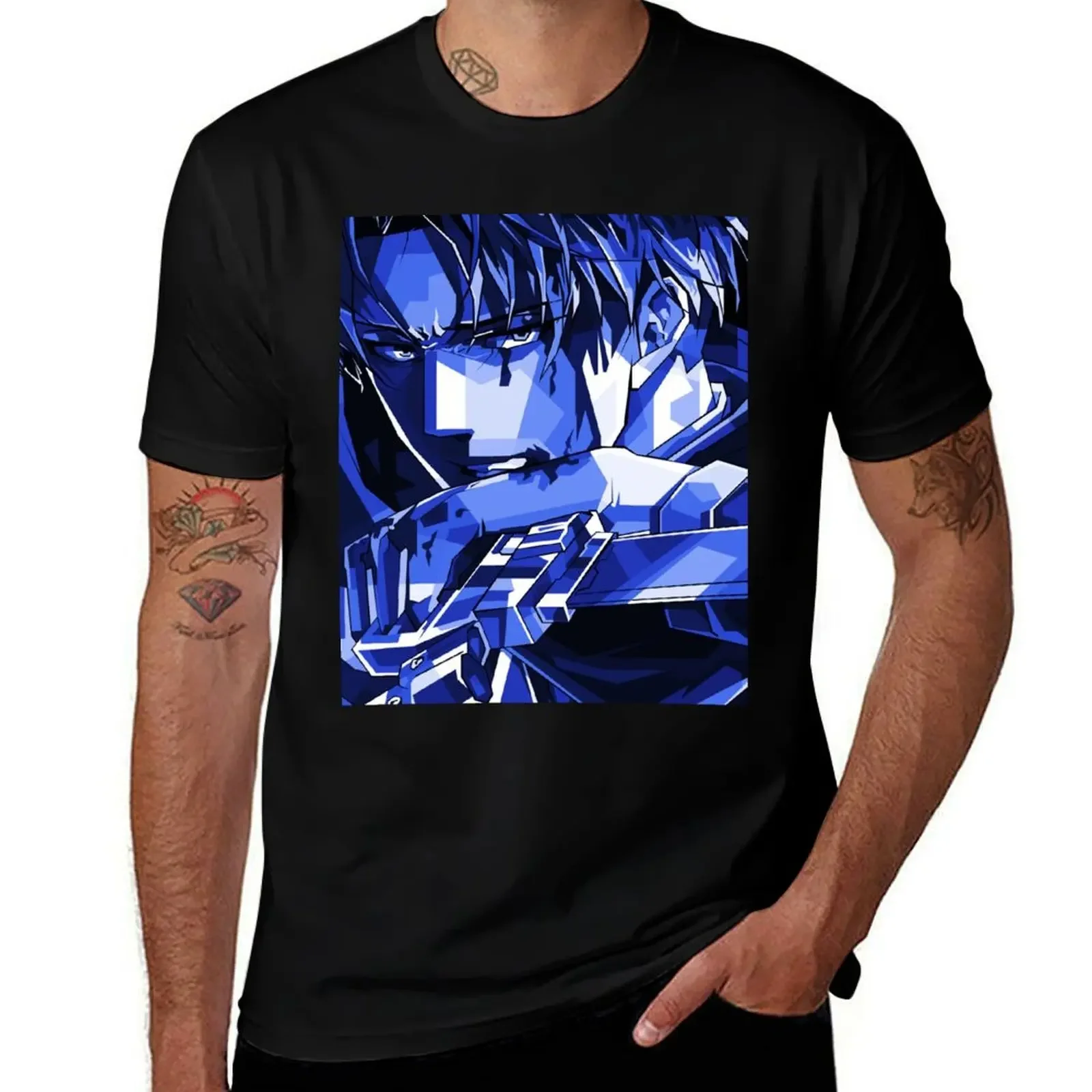 

Levi Ackerman T-Shirt heavyweights plain for a boy vintage men clothings