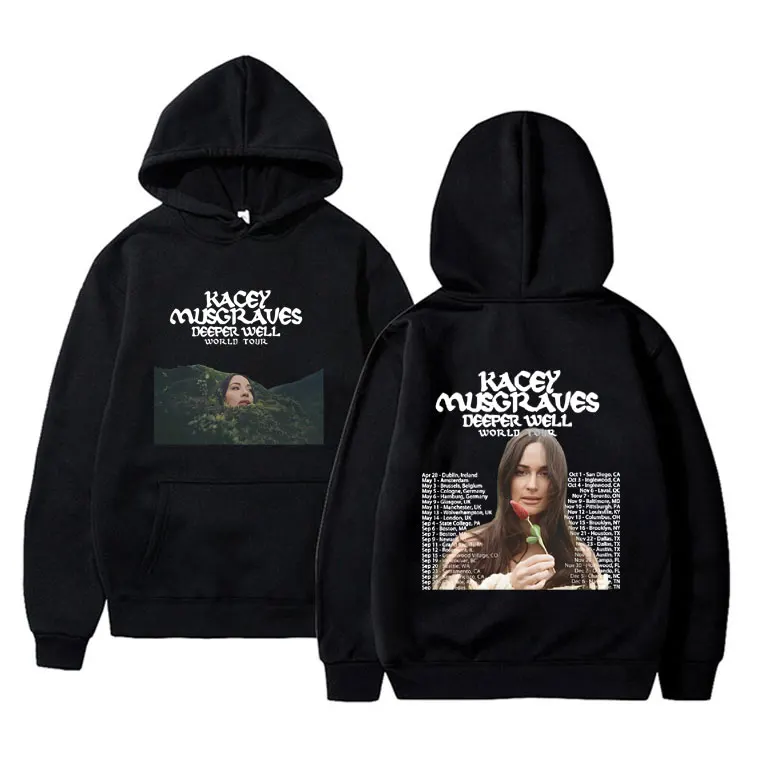 Kacey Musgraves Deeper Well World Tour Graphic Hoodie Men Women Hip Hop Fashion Oversized Sweatshirt Male Fleece Cotton Hoodies