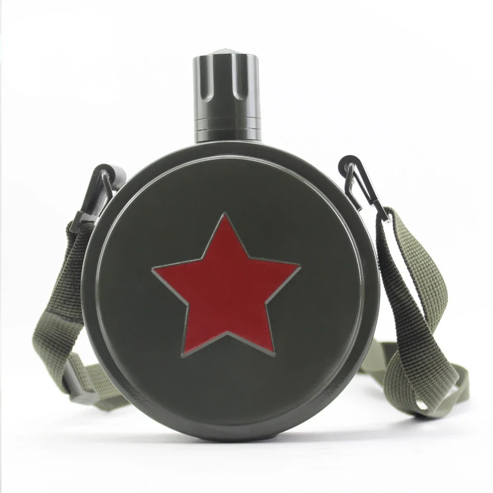 Outdoor Stainless Steel Kettle, Hip Flask, Camouflage Military Kettle, Camping, Running, Cycling, Sports Water Bottle,Canteen