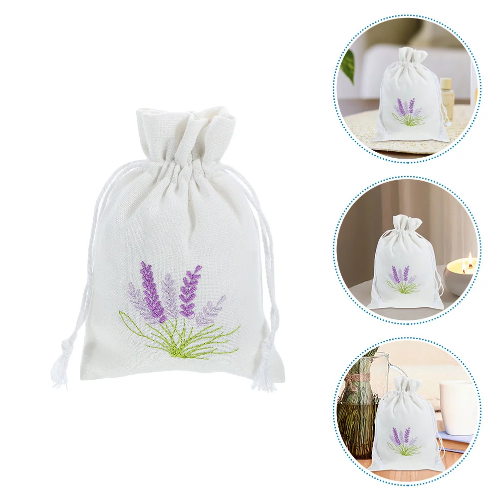 

5 Pcs Lavender Sachet Bags Empty Perfume Container Canvas Drawstring Closure Decorative Car Gift Packaging Skin Friendly Storage