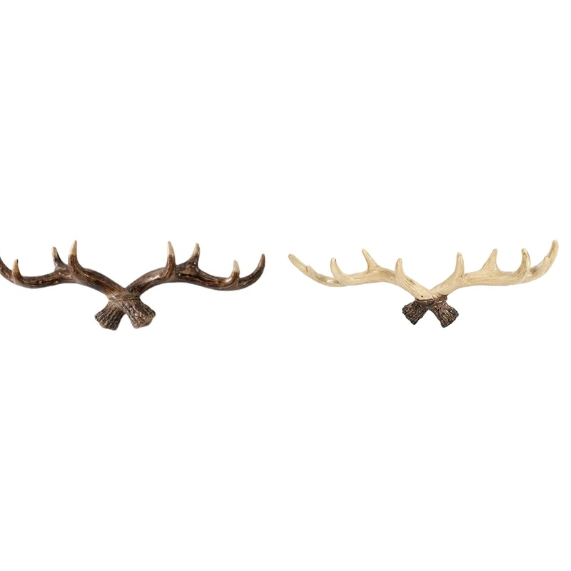 Vintage Deer Antlers Wall Hooks -28Cm Wall Mounted Clothes Hanger Coat Rack Key Holder For Decorative Wall Hook,B Easy Install