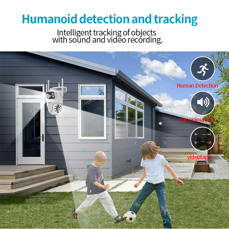 3MP 1296P iCsee APP Full Color Dual Lens WIFI IP Camera AI Humanoid Detection Home Security CCTV Intercom Baby Monitor