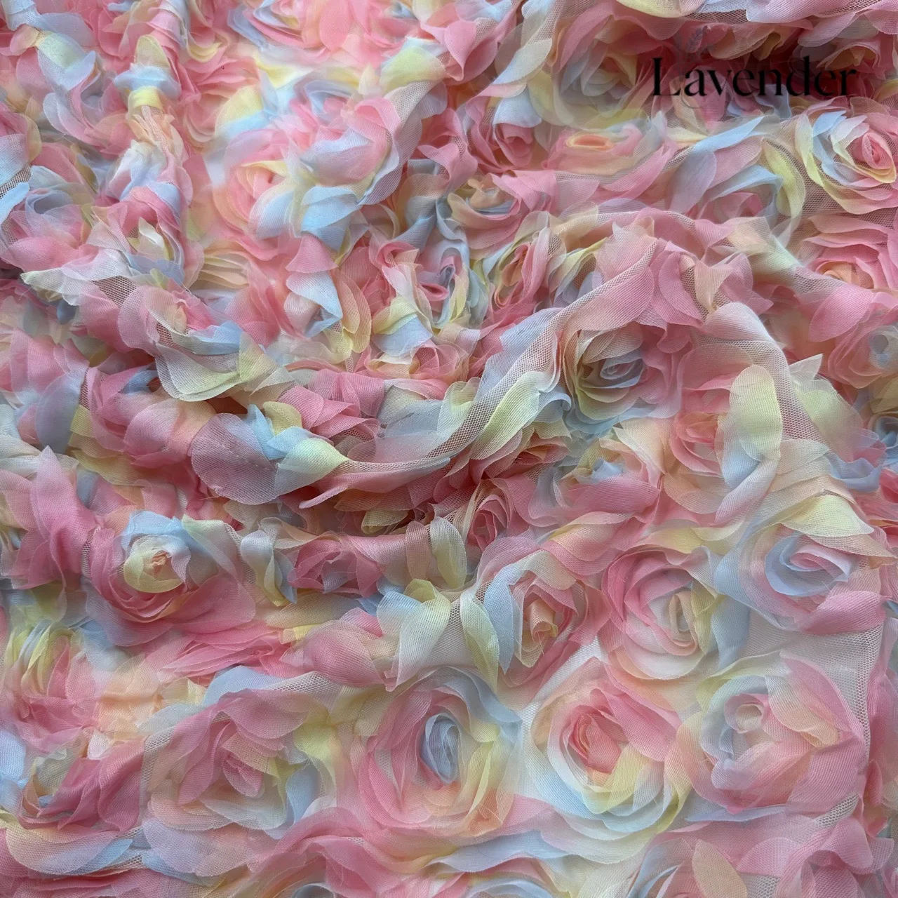 Premium Colorful Rose Floral Fabric, Elegant Printed Textile for Sewing Dresses Evening Gowns, Kids Clothing  Designer