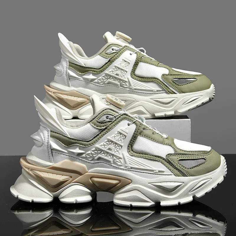 2024 Spring Mecha Shoes Design Chunky Sneakers Men Women High Street Platform Sports Shoes Breathable Commuting Walking