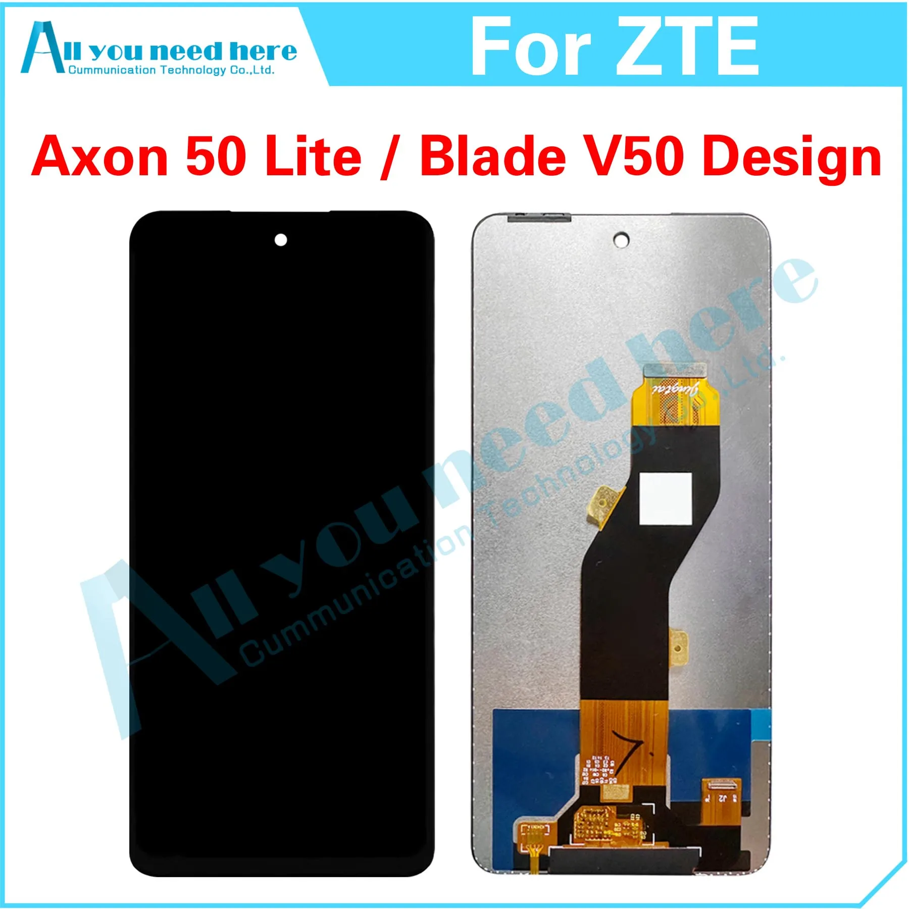 100% Test For ZTE Axon 50 Lite / Blade V50 Design LCD Display Touch Screen Digitizer Assembly For 50Lite V50Design Repair Parts