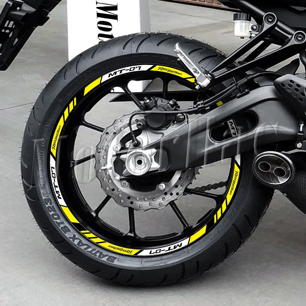 Motorrad-Felgenaufkleber Reflektierende Nabenstreifen-Aufkleber Zubehör Wasserdicht Für MT-07 MT07 mt 07 – Detail 3